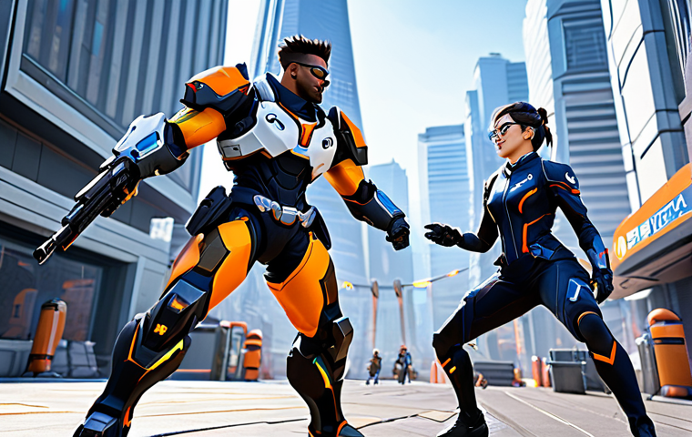 오버워치2 한국 리그 성적 순위 - "A group of fully clothed Overwatch 2 fans, wearing team merchandise, holding banners and cheering a...